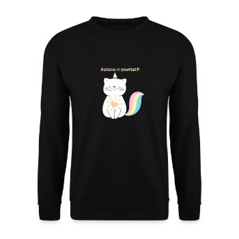 Believe in yourself - Unisex Pullover - Schwarz - Vorne - Alina (178cm) & Michal (187cm)