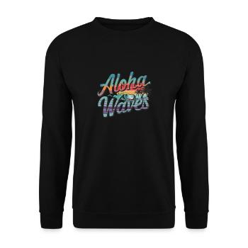 Surfing for surfers in summer by the sea - Unisex Sweatshirt - black - Front - Alina (178cm) & Michal (187cm)