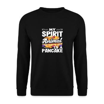 My Spirit Animal is a Pancake - Unisex Sweatshirt - black - Front - Alina (178cm) & Michal (187cm)