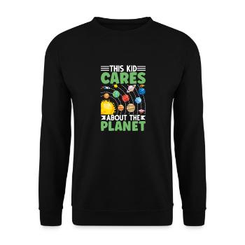 Ce gamin se soucie de la planète - Sweat-shirt Unisexe - noir - Devant - Alina (178cm) & Michal (187cm)