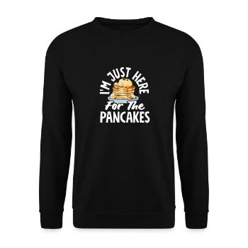 Je ne suis là que pour les crêpes - Sweat-shirt Unisexe - noir - Devant - Alina (178cm) & Michal (187cm)