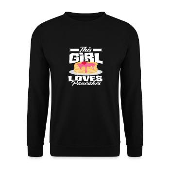 This Girl Loves Pancakes Breakfast - Unisex Sweatshirt - black - Front - Alina (178cm) & Michal (187cm)