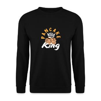 Pancake King Crown for Breakfast Lovers - Unisex Sweatshirt - black - Front - Alina (178cm) & Michal (187cm)