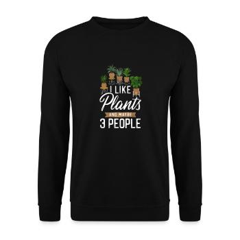 Plant Lover Gardening I Like - Unisex Sweatshirt - black - Front - Alina (178cm) & Michal (187cm)