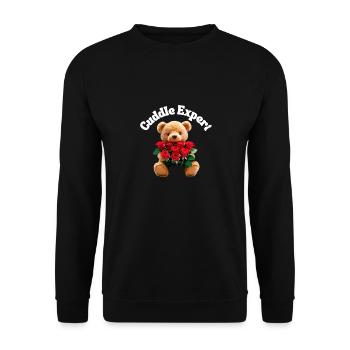 Cuddle Expert - Unisex Sweatshirt - black - Front - Alina (178cm) & Michal (187cm)
