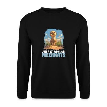 Meerkat Erdmännchen - Unisex Pullover - Schwarz - Vorne - Alina (178cm) & Michal (187cm)