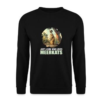 Meerkat Erdmännchen - Unisex Pullover - Schwarz - Vorne - Alina (178cm) & Michal (187cm)