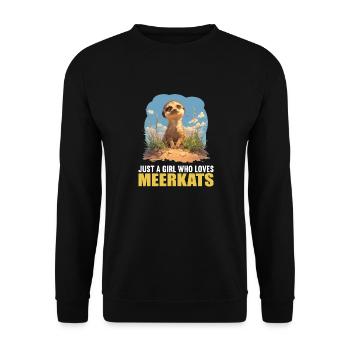 Meerkat Erdmännchen - Unisex Pullover - Schwarz - Vorne - Alina (178cm) & Michal (187cm)