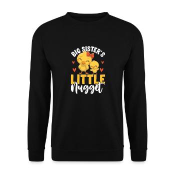 Motif de poussin petite pépite de grande sœur - Sweat-shirt Unisexe - noir - Devant - Alina (178cm) & Michal (187cm)