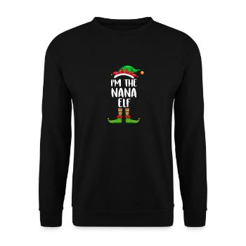 I'm The Nana Elf Shirt Matching Family Christmas - Unisex Sweatshirt - black - Front - Alina (178cm) & Michal (187cm)