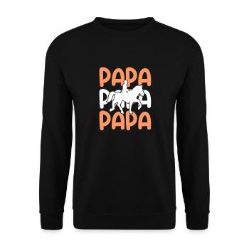 Monter Papa Père Chevaux - Sweat-shirt Unisexe - noir - Devant - Alina (178cm) & Michal (187cm)