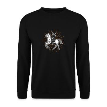 Cheval - Sweat-shirt Unisexe - noir - Devant - Alina (178cm) & Michal (187cm)