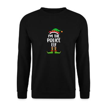 I'm The Police Elf Shirt Matching Family Christmas - Unisex Sweatshirt - black - Front - Alina (178cm) & Michal (187cm)