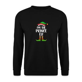 I'm The Prince Elf Shirt Matching Family Christmas - Unisex Sweatshirt - black - Front - Alina (178cm) & Michal (187cm)