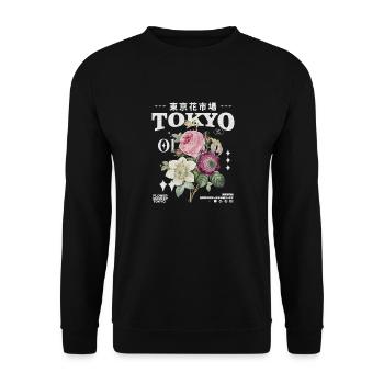Tokyo Flower Market - Unisex Pullover - Schwarz - Vorne - Alina (178cm) & Michal (187cm)