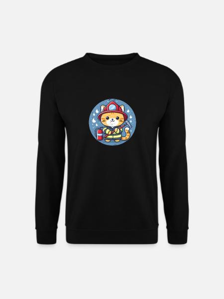 Firefighter Cat - Unisex Sweatshirt - black