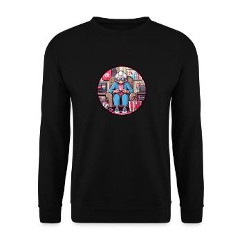 Mamie Gamer - Sweat-shirt Unisexe - noir - Devant - Alina (178cm) & Michal (187cm)
