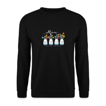 Maman incroyable aimant attentionné fort design floral - Sweat-shirt Unisexe - noir - Devant - Alina (178cm) & Michal (187cm)