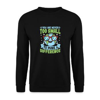 Sie sind nie zu klein, um etwas zu bewirken - Unisex Pullover - Schwarz - Vorne - Alina (178cm) & Michal (187cm)