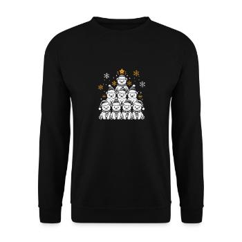 Polar Bear Weihnachten Polar Bear - Unisex Pullover - Schwarz - Vorne - Alina (178cm) & Michal (187cm)
