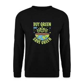 Buy Green and save Green - Unisex Sweatshirt - black - Front - Alina (178cm) & Michal (187cm)