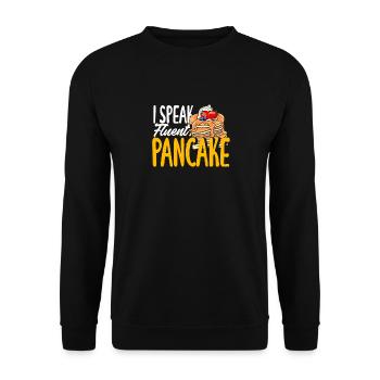 Pancakes I speak fluently - Unisex Sweatshirt - black - Front - Alina (178cm) & Michal (187cm)