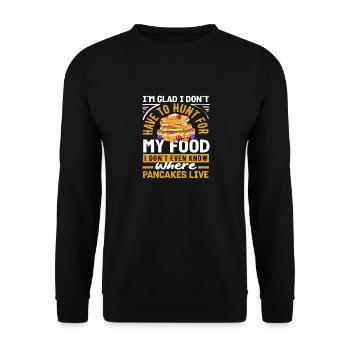Pancakes : je n'ai pas besoin d'aller à la chasse - Sweat-shirt Unisexe - noir - Devant - Alina (178cm) & Michal (187cm)
