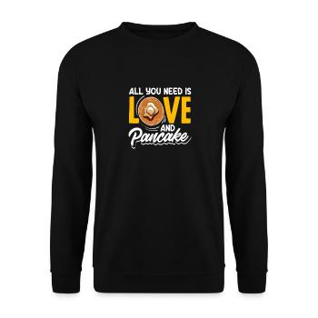 Pancakes All You Need Is Love - Unisex Sweatshirt - black - Front - Alina (178cm) & Michal (187cm)