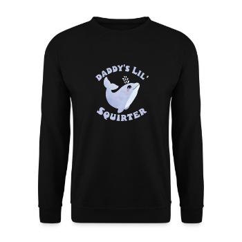 Funny dolphin daddy's lil squirter inappropriate - Unisex Sweatshirt - black - Front - Alina (178cm) & Michal (187cm)