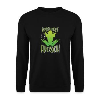 Faschingsparty VERKLEIDET ALS FROSCH Lustiges - Unisex Pullover - Schwarz - Vorne - Alina (178cm) & Michal (187cm)