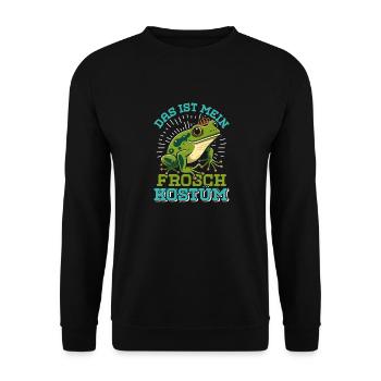 Karneval Party Frösche DAS IST MEIN FROSCHKOSTÜM - Unisex Pullover - Schwarz - Vorne - Alina (178cm) & Michal (187cm)