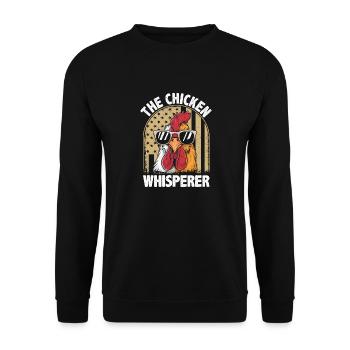 Drôle de chuchotement de poulet design - Sweat-shirt Unisexe - noir - Devant - Alina (178cm) & Michal (187cm)