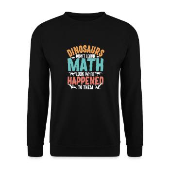 Conception de dinosaure mathématique amusante pour l’enseignant - Sweat-shirt Unisexe - noir - Devant - Alina (178cm) & Michal (187cm)