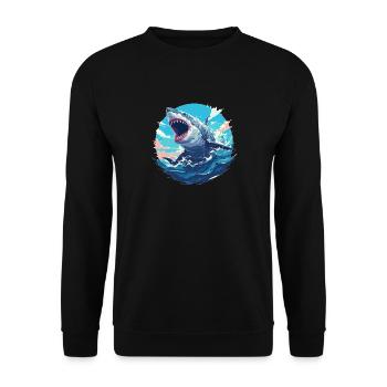 Megalodons Megalodon - Unisex Sweatshirt - black - Front - Alina (178cm) & Michal (187cm)