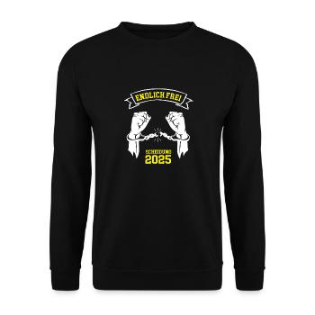 Scheidung 2025 ENDLICH FREI Trennung Geschieden - Unisex Pullover - Schwarz - Vorne - Alina (178cm) & Michal (187cm)