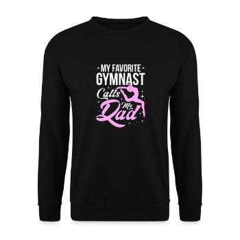 Mon gymnaste préféré m’appelle Dad Mat Sports - Sweat-shirt Unisexe - noir - Devant - Alina (178cm) & Michal (187cm)