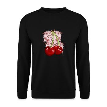 Japan Kish Blossom Cherries Cherry Fruit Fruit - Unisex Sweatshirt - black - Front - Alina (178cm) & Michal (187cm)
