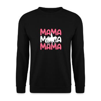 Monter à cheval maman maman - Sweat-shirt Unisexe - noir - Devant - Alina (178cm) & Michal (187cm)
