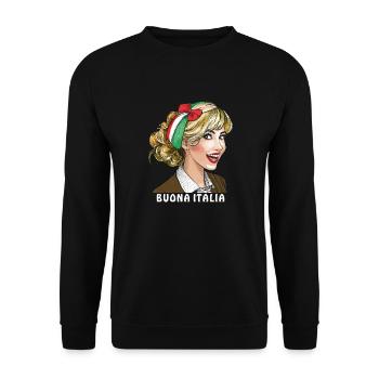FEMME ITALIE BUONA ITALIA - Sweat-shirt Unisexe - noir - Devant - Alina (178cm) & Michal (187cm)