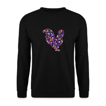 Chicken Rooster - Unisex Sweatshirt - black - Front - Alina (178cm) & Michal (187cm)