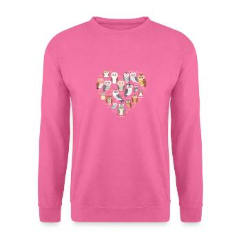Süße Eule Mit Herz Für Eulenliebhaber - Unisex Pullover - Pink - Vorne
