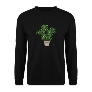 Monstera coloré - Sweat-shirt Unisexe - noir - Devant - Alina (178cm) & Michal (187cm)