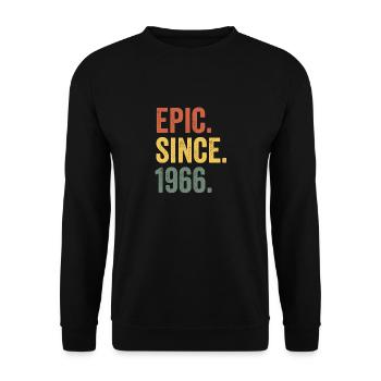 Epic Since 1966 Geburtsjahr Geburtstag - Unisex Pullover - Schwarz - Vorne - Alina (178cm) & Michal (187cm)
