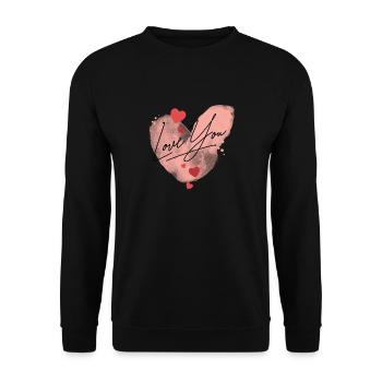 I love you Heart Love Couple In Love - Unisex Sweatshirt - black - Front - Alina (178cm) & Michal (187cm)