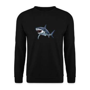 Great White Sharks Great White Shark - Unisex Sweatshirt - black - Front - Alina (178cm) & Michal (187cm)