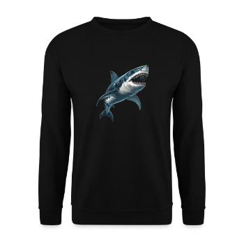 Great White Sharks Great White Shark - Unisex Sweatshirt - black - Front - Alina (178cm) & Michal (187cm)