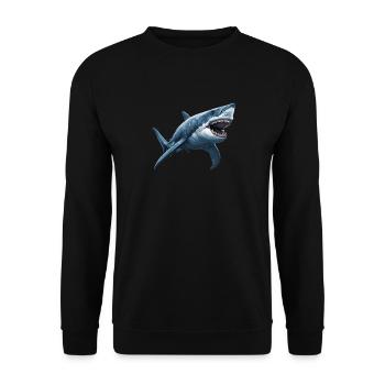 Great White Sharks Great White Shark - Unisex Sweatshirt - black - Front - Alina (178cm) & Michal (187cm)