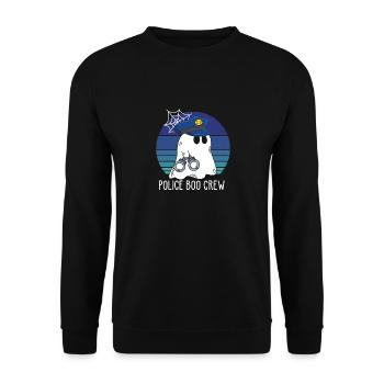 Polizei Boo Crew Geister Polizei - Unisex Pullover - Schwarz - Vorne - Alina (178cm) & Michal (187cm)