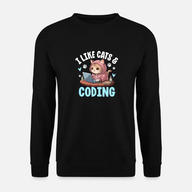 J’aime les chats et le design de nerd du codage - Sweat-shirt Unisexe - noir