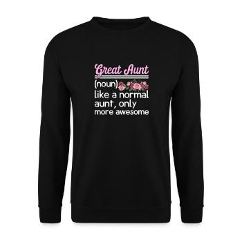 Great-Aunt Definition Funny - Unisex Sweatshirt - black - Front - Alina (178cm) & Michal (187cm)